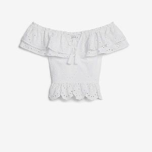 Express Off The Shoulder Eyelet Lace Top